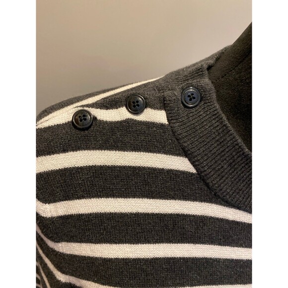 L.O.G.G. H&M LADIES STRIPE SWEATER DRESS LONG SLEEVE SIZE MEDIUM FINE KNIT Gray - Picture 3 of 11